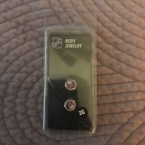 New York Islanders NEW Size 2 Gauge Surgical Steel Plugs NHL Hockey Jewelry